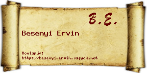 Besenyi Ervin névjegykártya