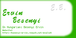 ervin besenyi business card